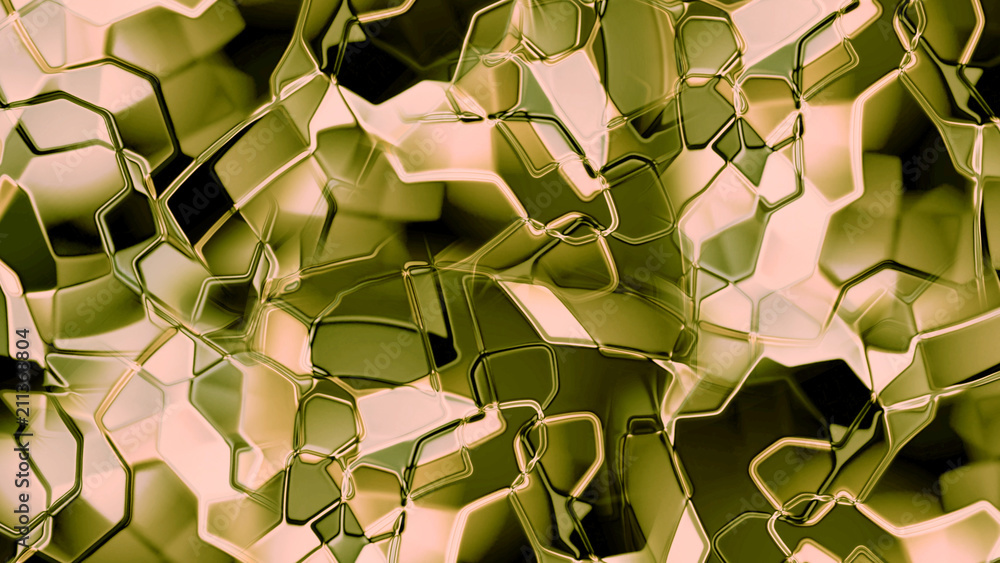 Poster 3d rendering of a liquid metal texture with an elegant light reflex on the surface