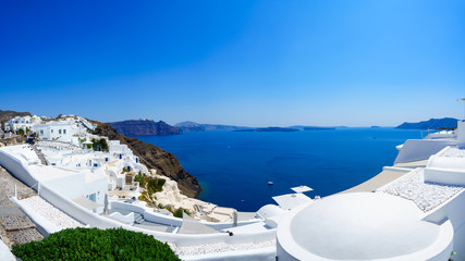 Panorama of Oia in Santorini, Greece