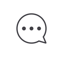 Dialog Line Icon. Editable Stroke.