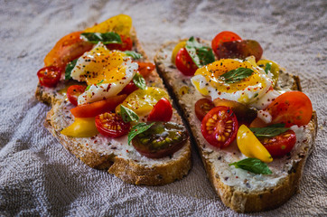 Cherry tomatoes sandwich