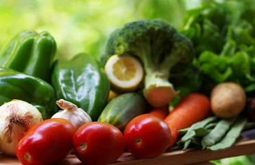 red tomatoes and vegetables