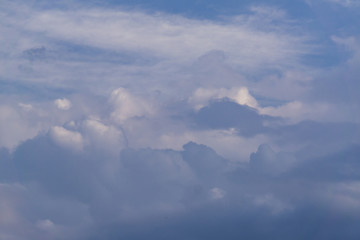 blye sky with white fluffy clouds background