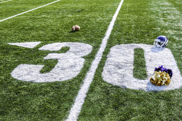 American Football field, minus 30