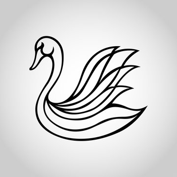 swan vector logo icon illustration