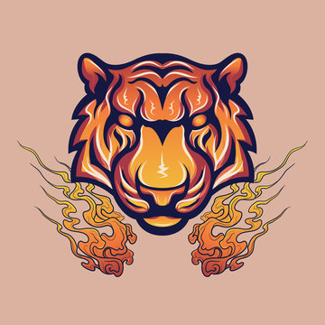 Tiger vector logo icon illustration