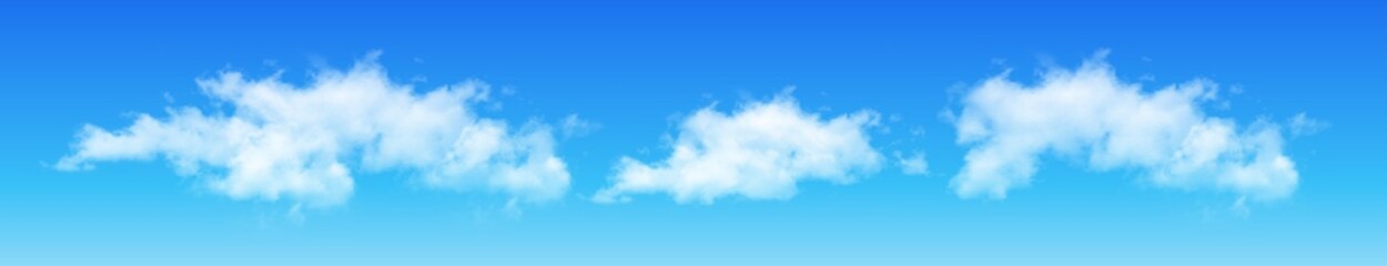 Clouds on blue sky, vector cumulus.