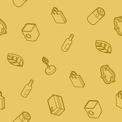 Recycling outline isometric pattern