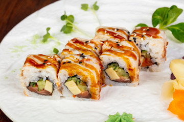 Japanese roll with eel