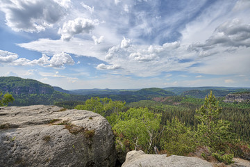 HDR Panorama of rocks in the Saxon Switzerland Reserve
