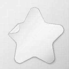 White star peel off paper sticker