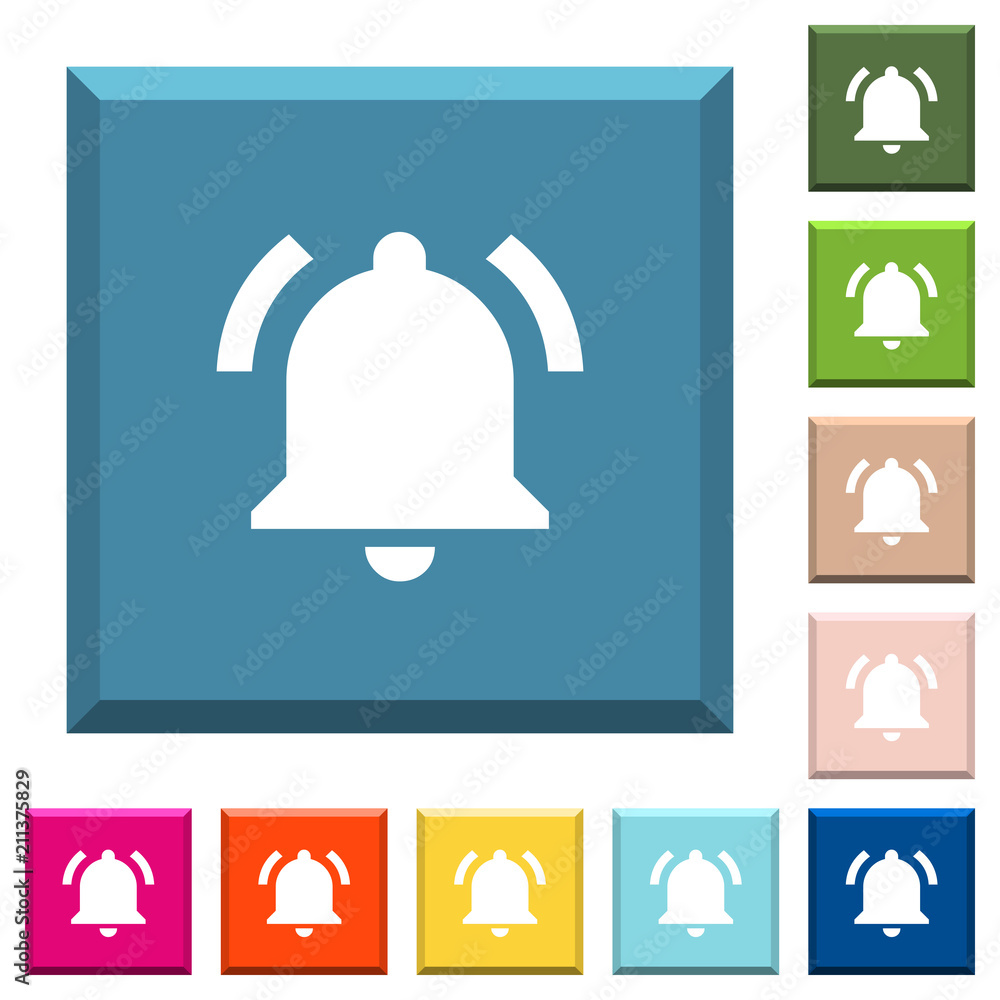Poster active notification white icons on edged square buttons