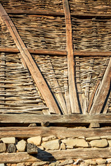 Medieval house wall typical construction for the Balkans from the Bulgarian village of Chavdar in Stara Planina mountain