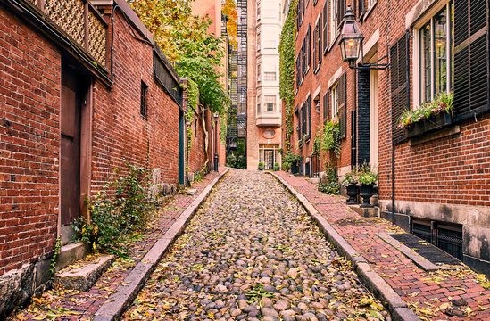 Historic Acorn Street at Boston