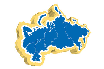 Mapa azul de Rusia.