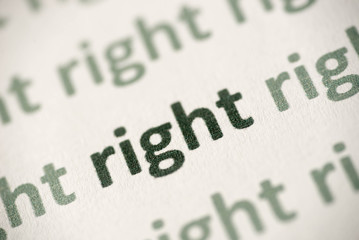 word right printed on paper macro