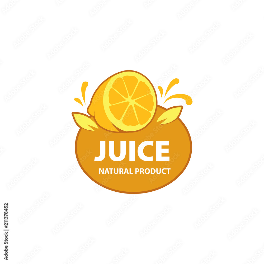 Sticker logo of fresh juice