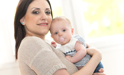 Portrait of mother and baby