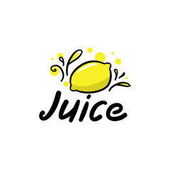 Fresh juice vector logo isolated on white background