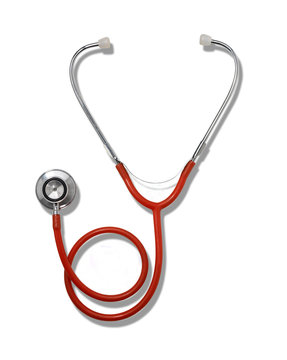 Stethoscope isolated on white background with shadow