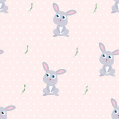 Cute rabbit seamless pattern.