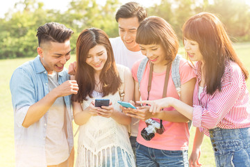 friends play at park