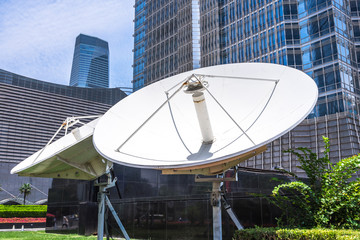 satellite dish in urban