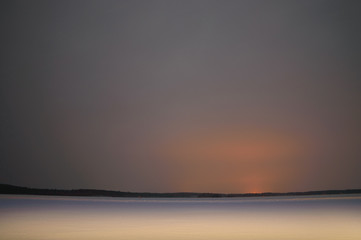 Skandinavien winter sunset frozen lake