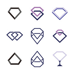 diamond set Logo element. Corporate branding identity design template. diamond design collection. Vector illustration