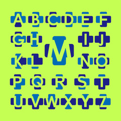 Medical Cross Alphabet letters set logo element. Corporate branding identity design template. Medical letters collection. Vector illustration