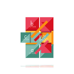 Square option infographic banner. Data and information visualization, geometric design