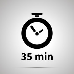Thirty five minutes timer simple black icon