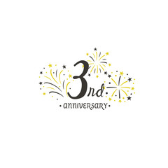 Fototapeta premium Anniversary logo template with fireworks