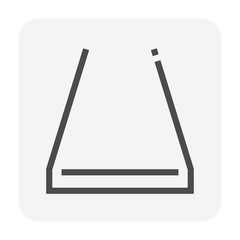 Steel product vector icon. Flat shape. That alloy of iron from steel production industry and metallurgy used as beam, bar, frame, girder, structure in engineering, construction building material.