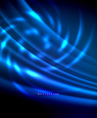Neon glowing techno lines, hi-tech futuristic abstract background template with square shapes