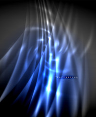 Neon glowing techno lines, hi-tech futuristic abstract background template with square shapes