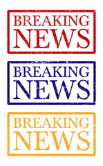 Breaking News banner vector set on white background