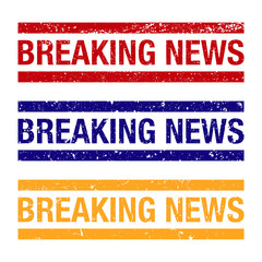 Breaking News banner vector set on white background