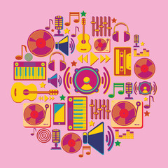 Modern colorful music design