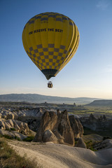 Hot Air Balloon in Cappadocia Mountains