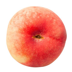 Flat peach isolated on white background, clipping path, full depth of field