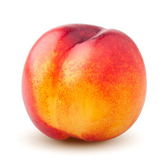 Nectarine or peach isolated on white background, clipping path, full depth of field