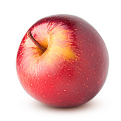 Red juicy apple isolated on white background, clipping path, full depth of field