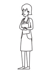 young businesswoman with documents character vector illustration design