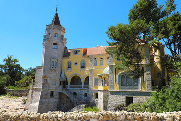 View of the Count's of Castro Guimarães Palace in Cascais, Portugal.