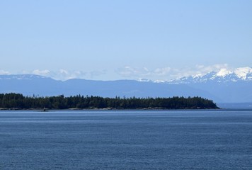Obraz na płótnie Canvas scenic seascape along the shoreline of the Texada Island near Blubber Bay, British Columbia Canada 