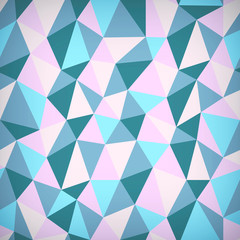 Polygonal background, banner template, blue and rose triangle pattern, digital graphic