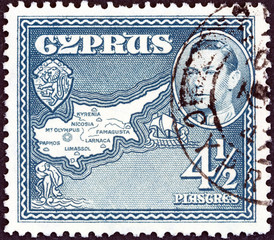 Map of Cyprus (Cyprus 1938)