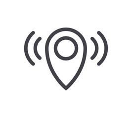 Pin Alert Line Icon. Editable Stroke.