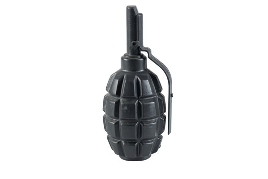 Deactivated grenade isolated on white background