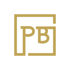 two letter logo line square PA TO PZ